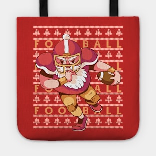 Santa Football Ugly Christmas Sweater Tote