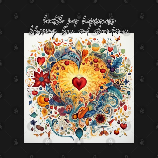 health joy happiness blessing love and abundance by FehuMarcinArt