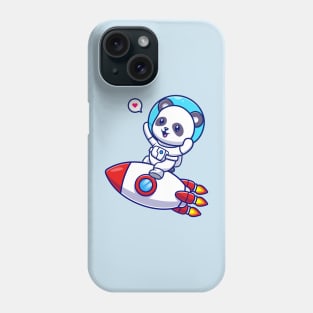 Cute Panda Astronaut Riding Rocket Cartoon Phone Case