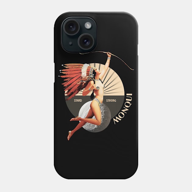 MONQUI 1920's Art Deco Indian Moon Pin Up Girl Retro Stand Strong Phone Case by The Dirty Gringo