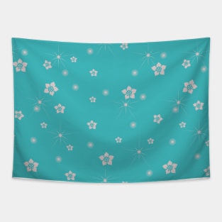 Little Flowers And Stars Tapestry