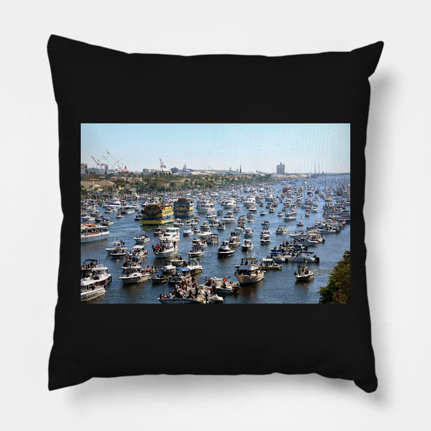 Boat party Pillow by dltphoto