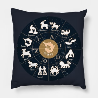 Pisces, Zodiac, Astrology, Horoscope, Stars, Sun-and-moon. Birthday, Valentines-day, Holidays, Pillow