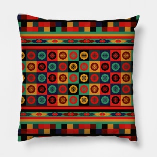 Colorful Checkered Bohemian Patchwork Pillow