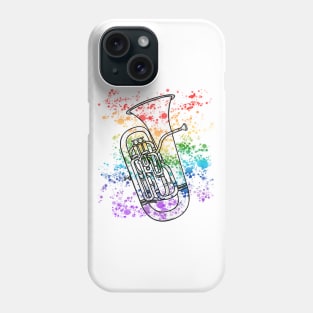 Euphonium Rainbow Colours Euphoniumist Brass Musician Phone Case