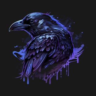 Raven Graphic Goth Black Crow T-Shirt