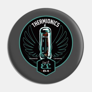 Winged EL84 vacuum tube emblem Pin