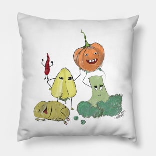 Vegetables funny cartoon style Pillow