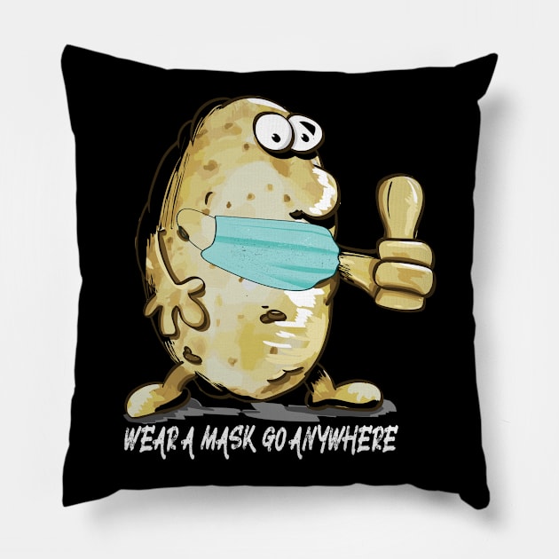 Potato With Mask 2021 Pillow by Gtrx20