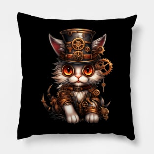 Cat Halloween Steampunk for Cat Lover Pillow