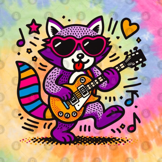 Rockin' Raccoon - Keith Haring inspired design by Tiger Mountain Design Co.