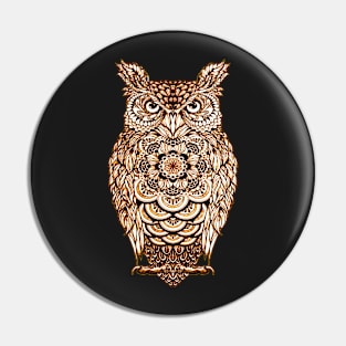 Brown Owl, Fun Bird Graphic For Owl Lovers Pin