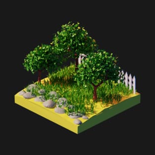 3D Garden Scene T-Shirt