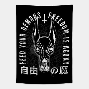 Freedom Is Agony, black 2 back Tapestry