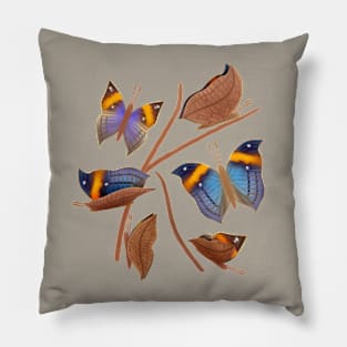 Orange oakleaf butterflies Pillow