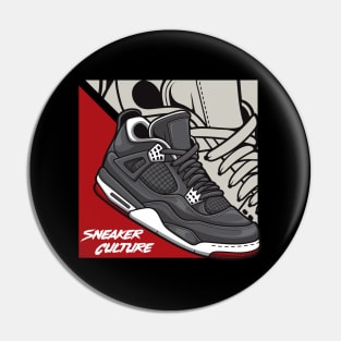 AJ 4 Retro Bred Sneaker Art Pin