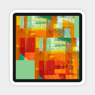 Intersect Orange abstract art Magnet
