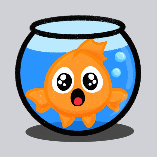 Goldfish Swimming in Bowl by Midnight Pixels