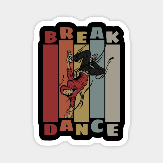 Breakdance Retro Magnet by ninarts