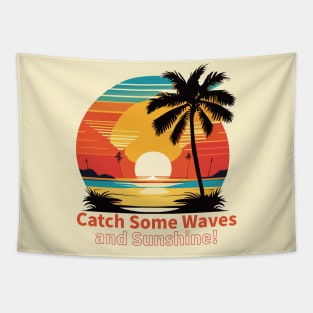 Sunny Vibes: Catch Waves and Sunshine Tapestry