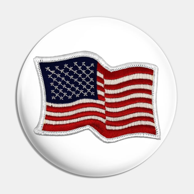 Embroidery American Flag Sticker Pin by anacarminda