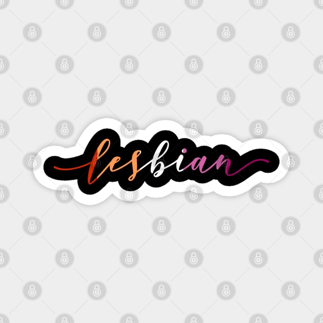 Lesbian Lettering Magnet by For Lesbians, By Lesbians