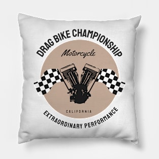 Drake Bike Championship Vintage | Classic Motorcycle Race Pillow