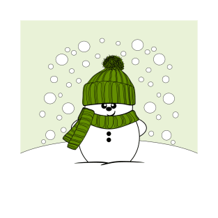 Cheeky Christmas Snowman with a Green Hat T-Shirt