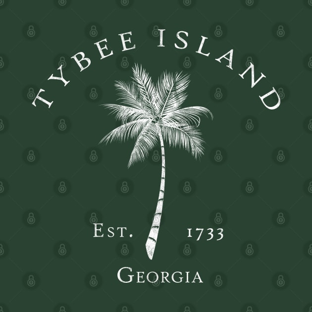 Tybee Island Georgia Est 1712 Vintage Palm Old Style by TGKelly