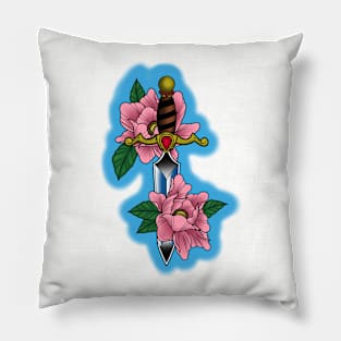 Dagger and flowers Pillow