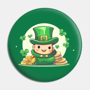 St Patricks day lucky day with shamrock Pin