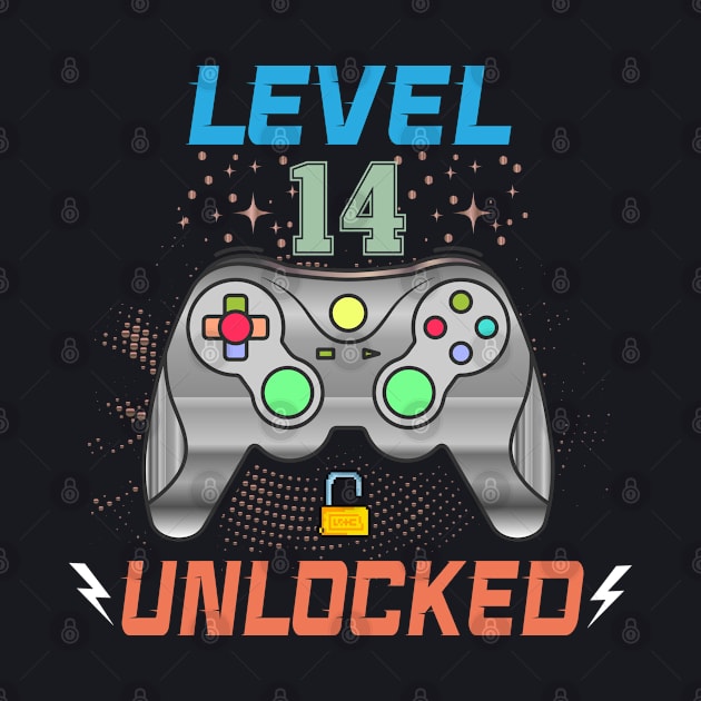 Level 14 Unlocked 14th Birthday Gamer Gifts 14 Year Old Boys by bladshop