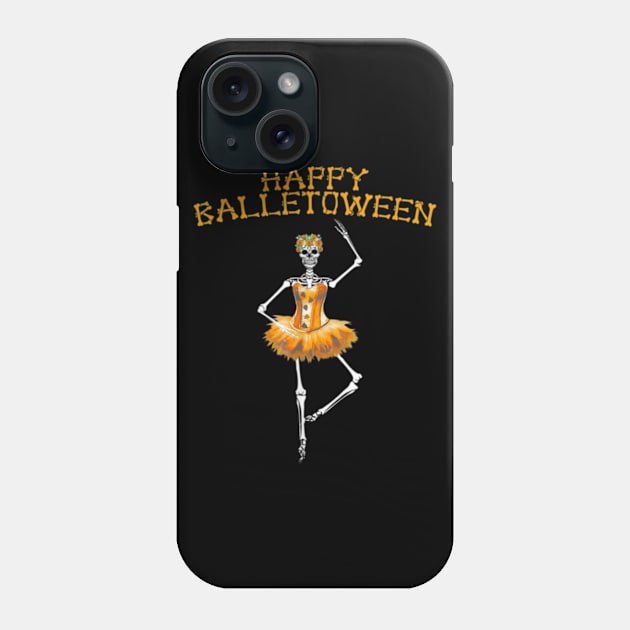 Happy Ballet o ween Dancing Skeleton Halloween Costume Phone Case by Sinclairmccallsavd