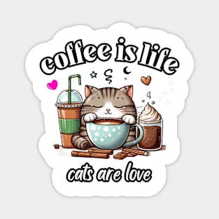 cat coffee Magnet