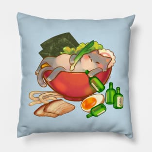 Drunk ramen cat Pillow