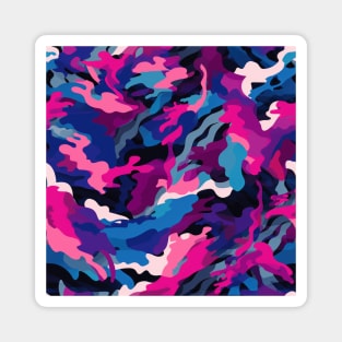 Purple Blue Pink Camo Pattern Magnet