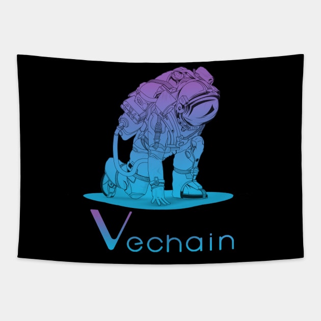 Vechain coin Crypto coin Crytopcurrency Tapestry by JayD World