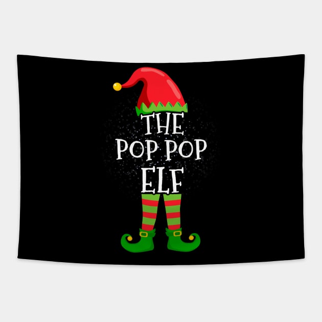 Pop Pop Elf Family Matching Christmas Group Funny Gift Tapestry by silvercoin