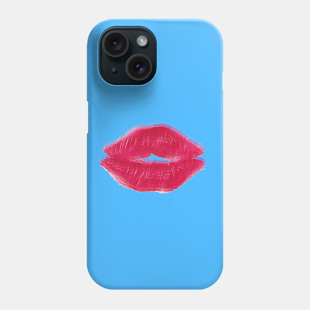 Lipstick lips Phone Case by helengarvey