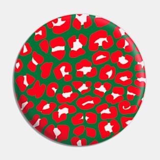 Christmas Leopard Print Pattern Pin