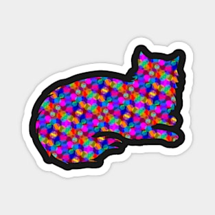 Dotty Rainbow Kitty Magnet