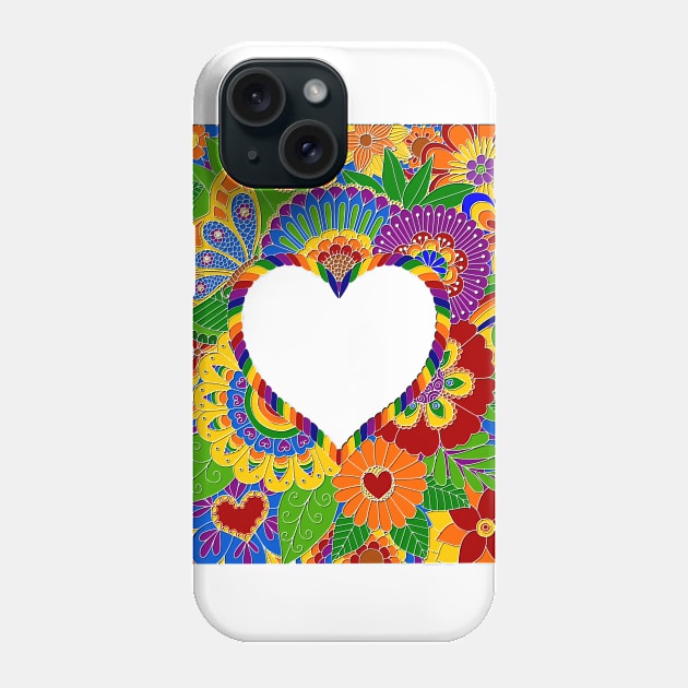 Rainbow Love and Flowers Phone Case by AlondraHanley