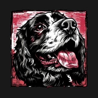 Retro Art English Cocker Spaniel Dog Lover T-Shirt