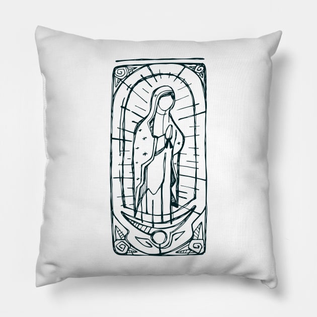 Mary Virgin of Guadalupe Pillow by bernardojbp