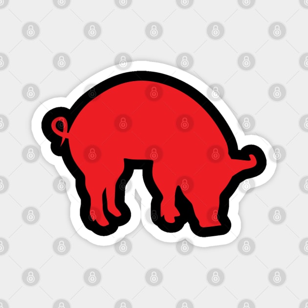 Red Pig silhouette Magnet by imdesign