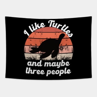 i like turtles and maybe three people Tapestry