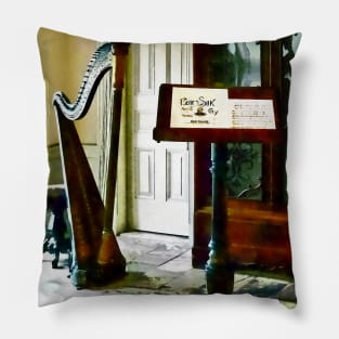 Music - Music Room With Harp Pillow