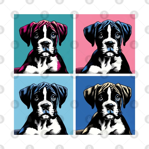 Pop Retro Art Boxer - Cute Puppy by PawPopArt