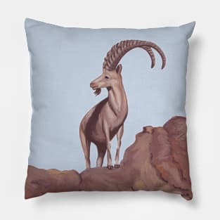 Mountain Goat on the rocks Pillow