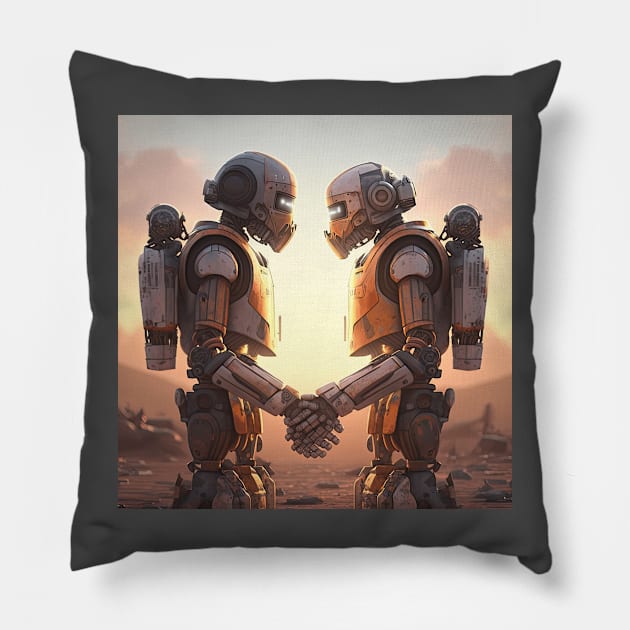 Love Robots Pillow by damnaloi